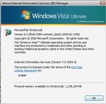 Internet Information Services IIS7 Manager